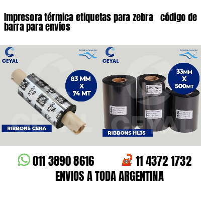 Impresora térmica etiquetas para zebra  código de barra para envíos